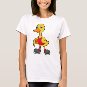 T-shirt Canard comme joueur de basket-ball avec basket-bal