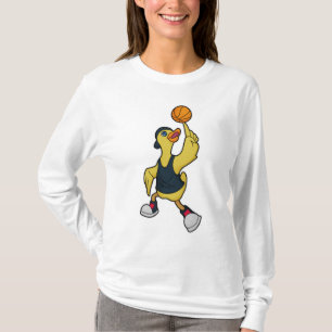 T-shirt Canard comme joueur de basketball avec basket-ball
