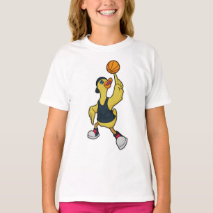 T-shirt Canard comme joueur de basketball avec basket-ball
