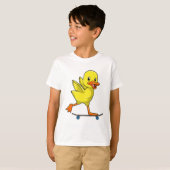 T-shirt Canard comme patineur avec skateboard (Devant entier)