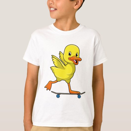 T-shirt Canard comme patineur avec skateboard (Devant)