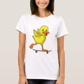 T-shirt Canard comme patineur avec skateboard (Devant)