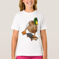 Canard comme patineur avec skateboard