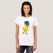 T-shirt Canard comme pilote avec casquette pilote (Devant entier)
