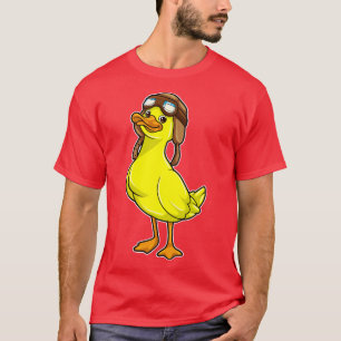 T-shirt Canard comme pilote avec lunettes Casquettes