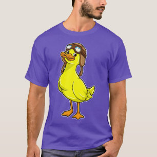 T-shirt Canard comme pilote avec lunettes Casquettes