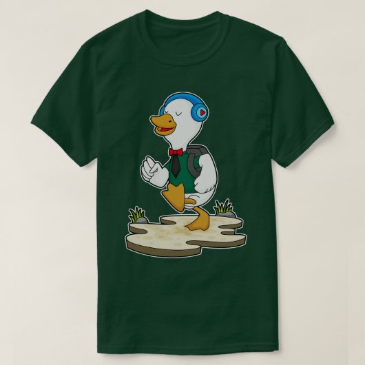 T-shirt Canard comme randonneur avec sac à dos (Design devant)