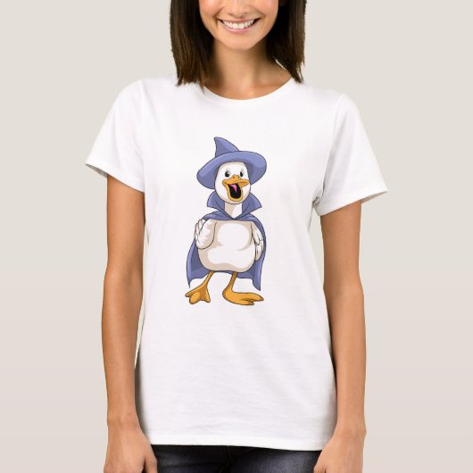 T-shirt Canard comme sorcière avec Casquette (Devant)
