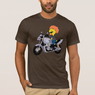 T-shirt Canard de bande dessinée sur une moto fraîche