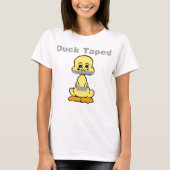 T-shirt Canard de jaune d'humour de ruban adhésif attaché (Devant)
