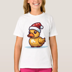 T-shirt Canard de Noël en chapeau de Santa