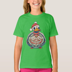 T-shirt Canard De Noël En Folklore Portant Un Chapeau De P