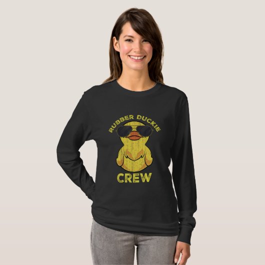 T-shirt Canard d'équipage en caoutchouc jaune rétro cool a (Devant entier)