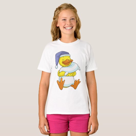 T-shirt Canard dormant avec casquette (Devant entier)