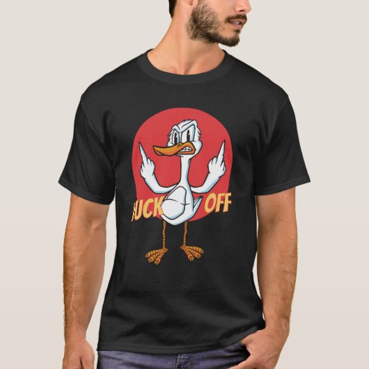 T-shirt Canard Drôle Duck Pun Moyen Doigt (Devant)