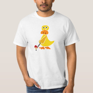 T-shirt Canard drôle jouant l'art de primitif de golf