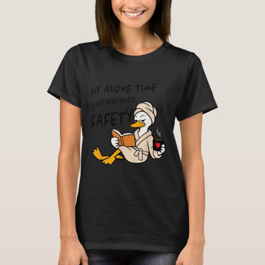 T-shirt Canard drôle sécurité temps seul introverti lectur (Devant)