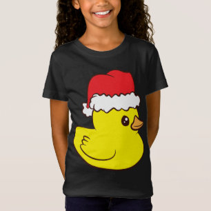 T-Shirt Canard en caoutchouc avec le chapeau Santa Cute Ca