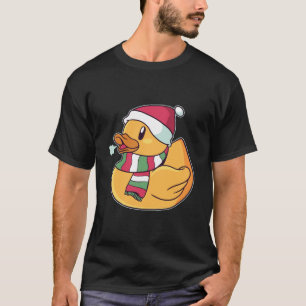 T-shirt Canard en caoutchouc de Noël Chapeau de Père Noël 