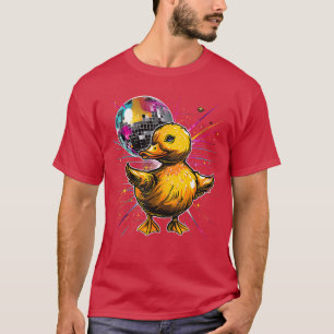 T-shirt Canard en caoutchouc Disco Danse Boule à facettes