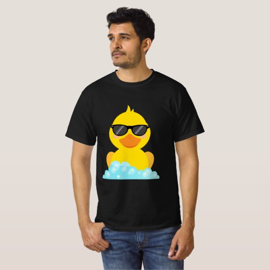 T-shirt Canard en caoutchouc jaune avec lunettes de soleil (Devant entier)