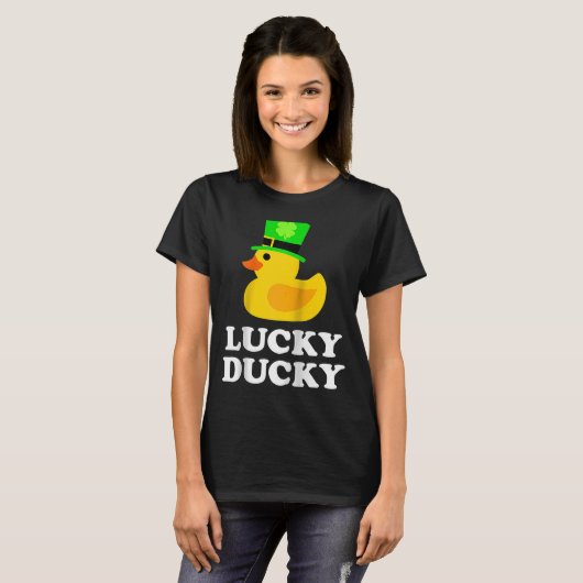 T-shirt Canard en caoutchouc jaune Quatre feuilles C Casqu (Devant entier)