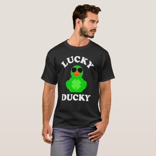 T-shirt Canard en caoutchouc Lunettes de soleil quatre feu (Devant entier)