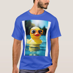 T-shirt Canard en caoutchouc mignon portant des lunettes
