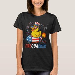T-shirt Canard en caoutchouc patriotique pétard drapeau am