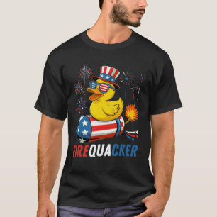 T-shirt Canard en caoutchouc patriotique pétard drapeau Us