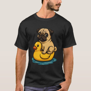T-shirt Canard en caoutchouc Pug Chien Mignon