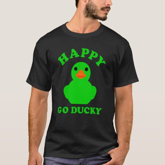 T-shirt Canard en caoutchouc vert Joyeux Go Ducky Pun St p (Devant)