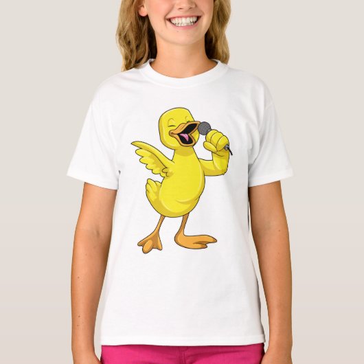 T-shirt Canard en chanteur avec microphone (Devant)