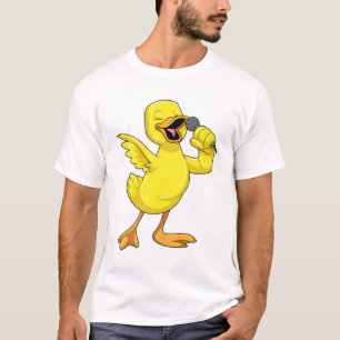 T-shirt Canard en chanteur avec microphone