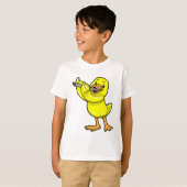 T-shirt Canard en musique avec Flûte (Devant entier)