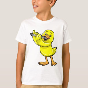 T-shirt Canard en musique avec Flûte
