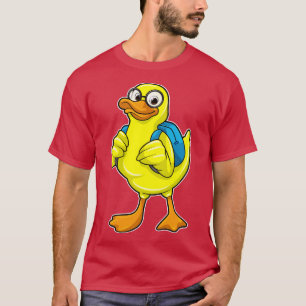 T-shirt Canard en tant qu'étudiant avec cartable