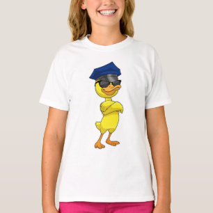 T-shirt Canard en tant qu'officier de police avec casquett