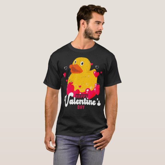 T-shirt Canard jaune Bulle cardiaque canard en caoutchouc  (Devant entier)