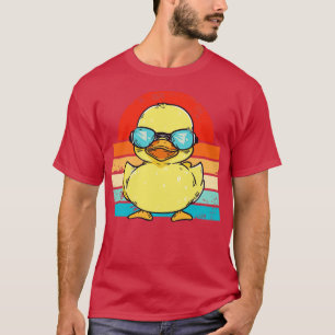 T-shirt Canard jaune rétro cool dans lunettes de soleil le