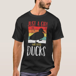 T-shirt Canard Juste Une Fille Qui Aime Canards Rétro Vint