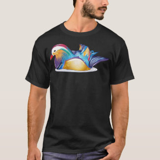 T-shirt Canard mandarin tiré à la main dans l'art animal c