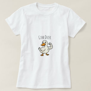 T-shirt Canard musclé faisant un bras de fer Drôle de gym