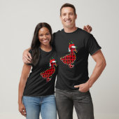 T-shirt Canard Noël Arbre Rouge Plaid Xmas Animaux (Unisexe)