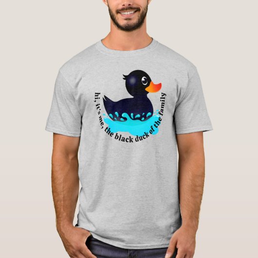 T-shirt Canard noir en caoutchouc - 'canard noir de la fam (Devant)