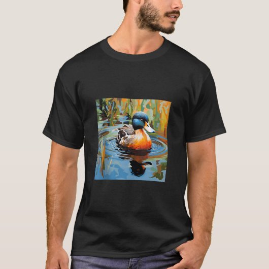 T-shirt canard rétro Pintail Canard Cute Canard Canard Aqu (Devant)