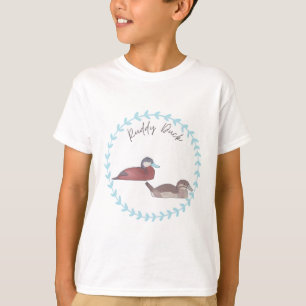 T-shirt Canard ruddy espèce d'oiseau art aquarelle