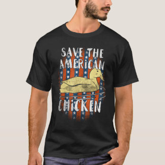 T-shirt Canard Sauvez Le Poulet De L'École Américaine Du V