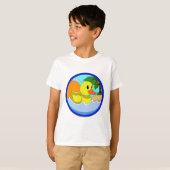 T-shirt Canard sur la plage avec palmiers.PNG (Devant entier)