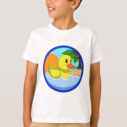 T-shirt Canard sur la plage avec palmiers.PNG (Devant)